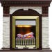 Каминокомплект Dimplex Dublin - Темный дуб / Сланец белый с очагом Danville Antique Brass FB2