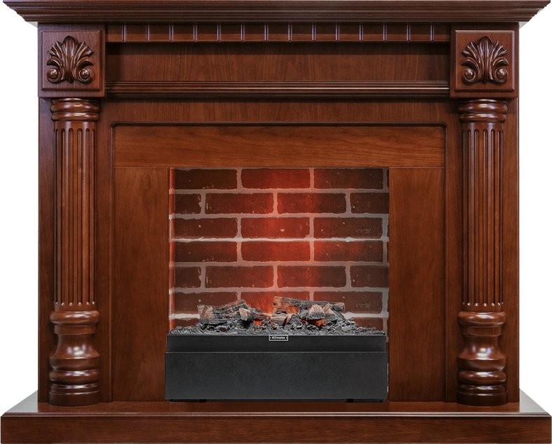 Каминокомплект Dimplex Edinburg - Орех / Кирпич с очагом Juneau