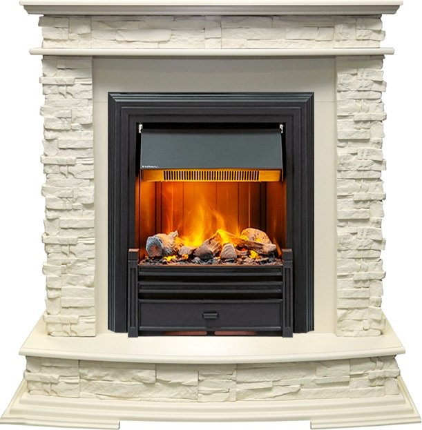 Каминокомплект Dimplex Luzern - Слоновая кость с очагом Brookline Black