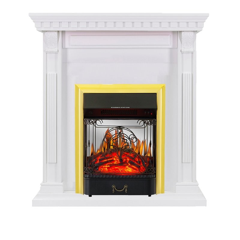 Каминокомплект Royal Flame Orlean - Белый с очагом Majestic FX M Brass