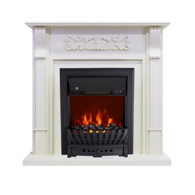 Каминокомплект Royal Flame Venice - Фактурный белый с очагом Aspen Black