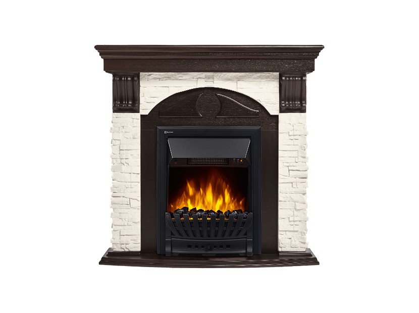 Каминокомплект Electrolux Torre Classic камень белый, шпон венге + EPF/P1020LS