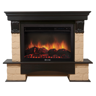 Портал Firelight Forte 30 U камень бежевый, темный дуб