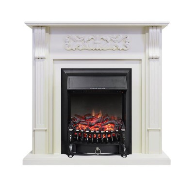 Каминокомплект Royal Flame Venice - Фактурный белый с очагом Fobos FX Black