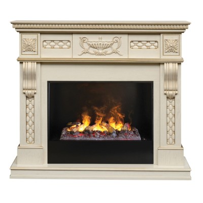 Камин электрический RealFlame Corsica Lux WT 3D Cassette 630 + Black вставка