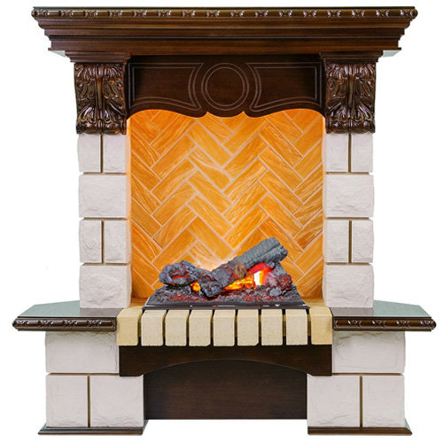 Портал угловой Dimplex Pierre Luxe Cassette 400 шампань/темный дуб