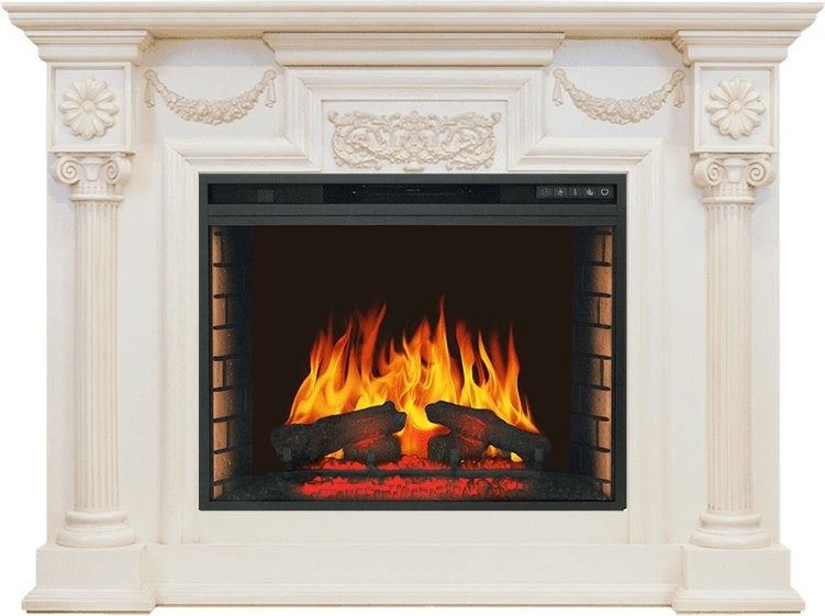 Каминокомплект Royal Flame London - Слоновая кость с патиной с очагом Vision 28 EF LED FX