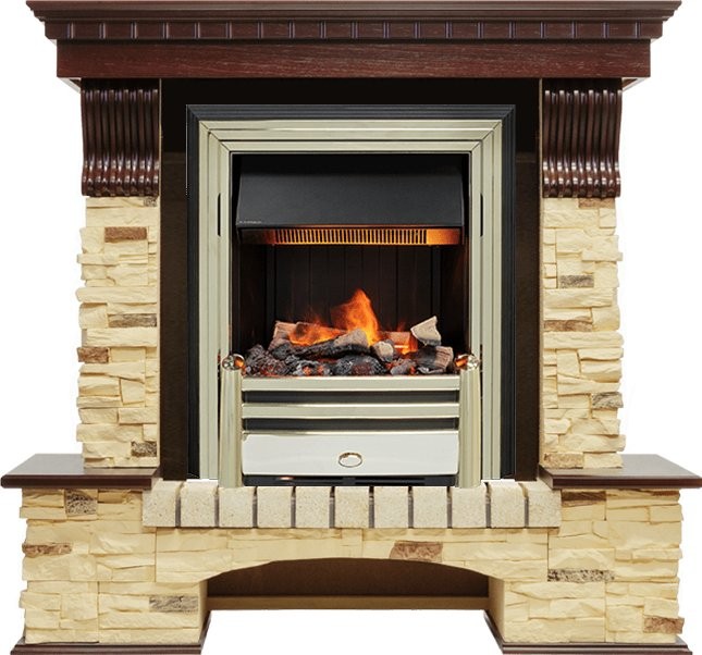 Каминокомплект Dimplex Pierre Luxe угловой - Темный дуб / Сланец с очагом Cavendish