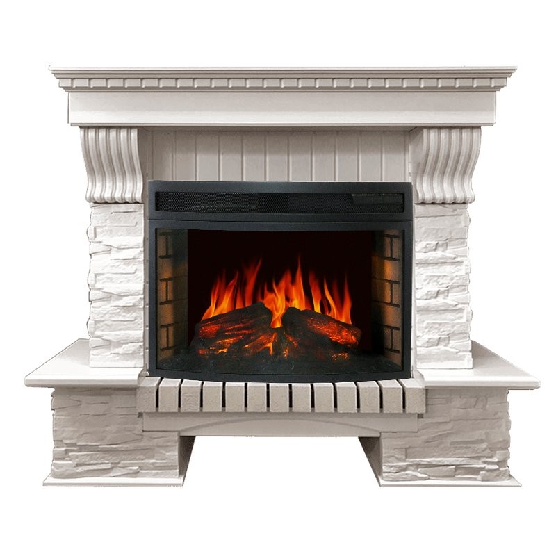 Каминокомплект Royal Flame Pierre Luxe Белый / Сланец белый с очагом Dioramic 25 LED FX