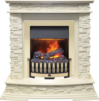 Каминокомплект Dimplex Luzern - Слоновая кость с очагом Danville Brass FB2