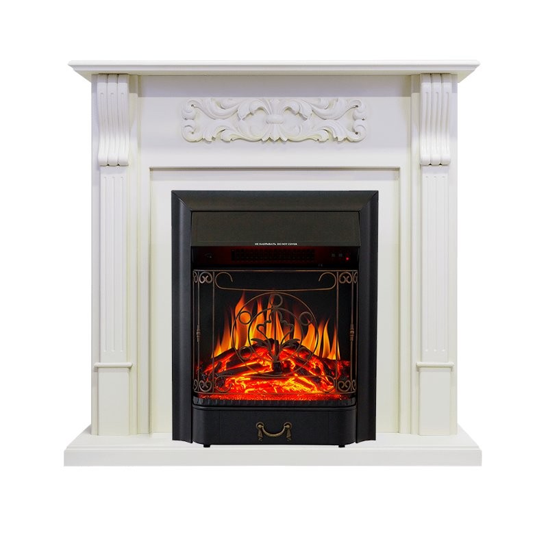 Каминокомплект Royal Flame Venice - Фактурный белый с очагом Majestic FX Black