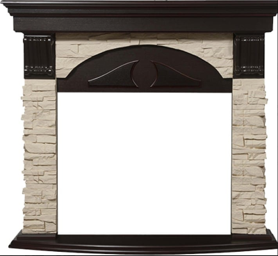 Портал угловой Electrolux Torre Classic U камень слоновая кость, шпон темный дуб