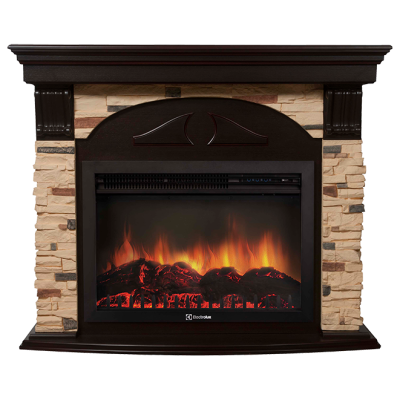 Портал Firelight Torre 30S камень сланец натуральный, темный дуб