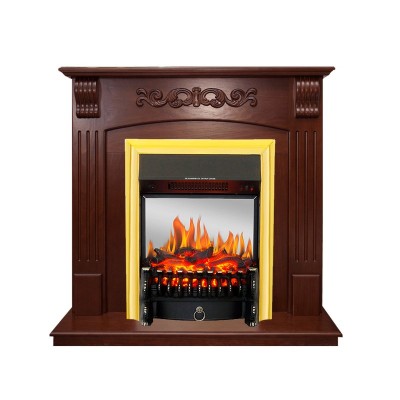 Каминокомплект Royal Flame Sorrento угловой - Орех с очагом Fobos FX M Brass
