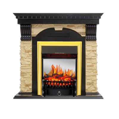 Каминокомплект Royal Flame Dublin - Венге / Сланец с очагом Fobos FX M Brass