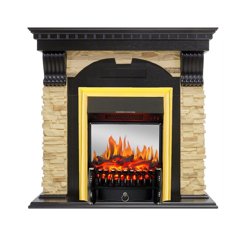 Каминокомплект Royal Flame Dublin - Венге / Сланец с очагом Fobos FX M Brass