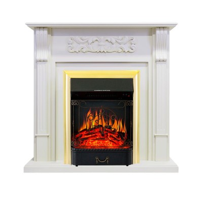 Каминокомплект Royal Flame Venice - Фактурный белый с очагом Majestic FX Brass