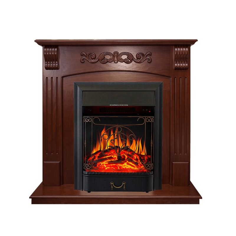 Каминокомплект Royal Flame Sorrento угловой - Орех с очагом Majestic FX Black
