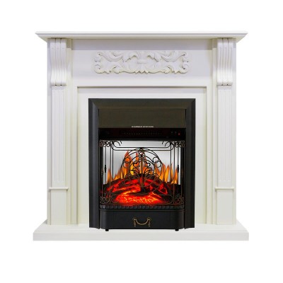 Каминокомплект Royal Flame Venice - Фактурный белый с очагом Majestic FX M Black