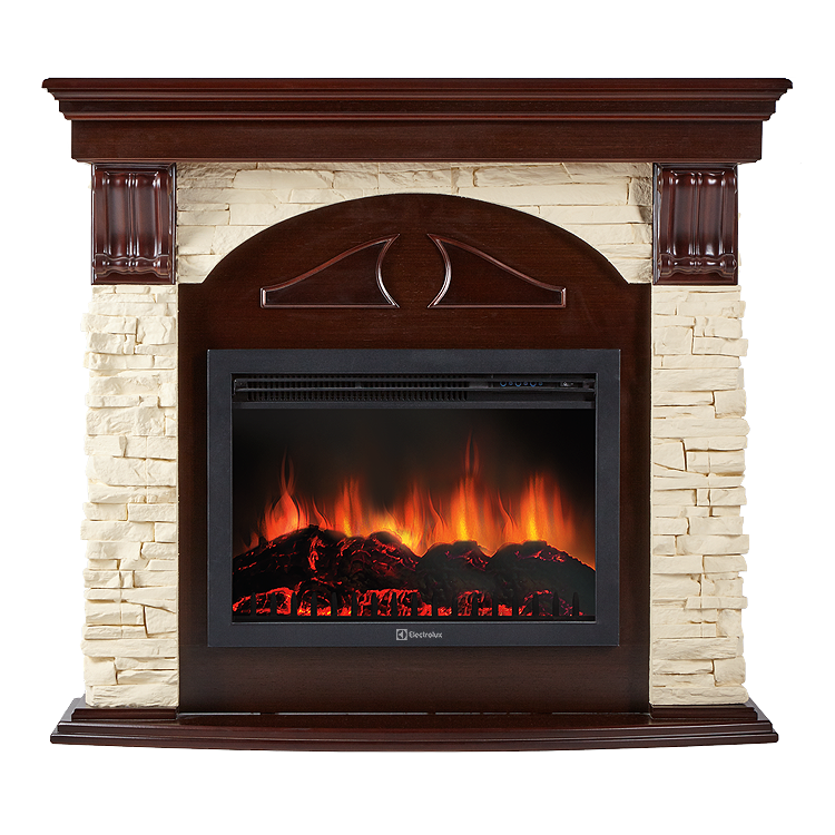 Портал Firelight Torre 30S камень слоновая кость, темный дуб