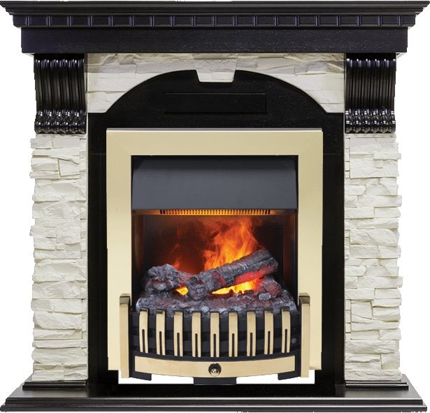 Каминокомплект Dimplex Dublin - Венге / Сланец белый с очагом Danville Brass FB2