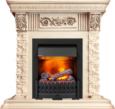 Каминокомплект Dimplex Luxemburg - Сланец/Cлоновая кость с патиной с очагом Danville Black FB2