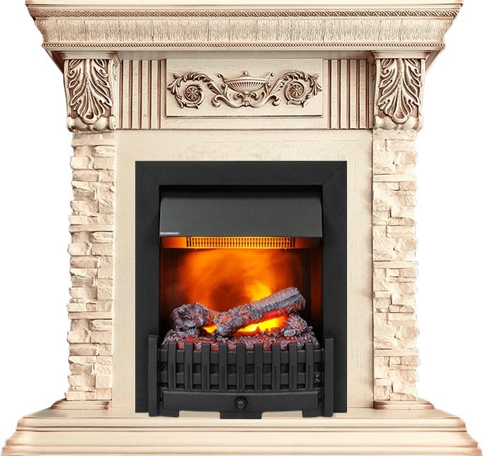 Каминокомплект Dimplex Luxemburg - Сланец/Cлоновая кость с патиной с очагом Danville Black FB2
