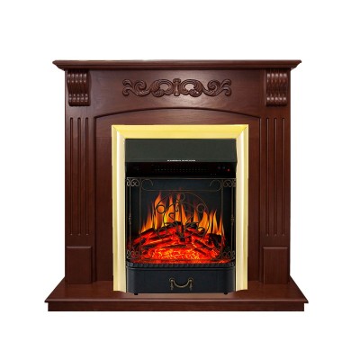 Каминокомплект Royal Flame Sorrento угловой - Орех с очагом Majestic FX Brass