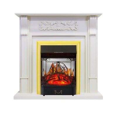 Каминокомплект Royal Flame Venice - Фактурный белый с очагом Majestic FX M Brass
