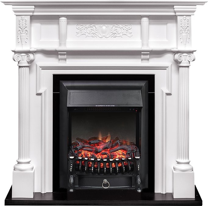 Каминокомплект Royal Flame Oxford - Белый с очагом Fobos FX Black