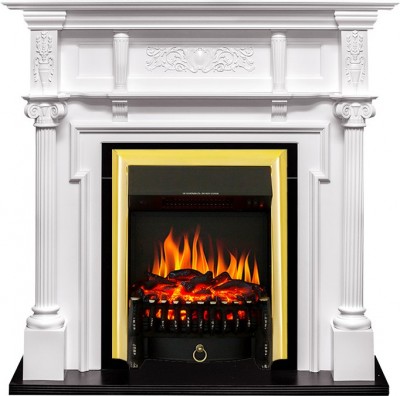 Каминокомплект Royal Flame Oxford - Белый с очагом Fobos FX Brass