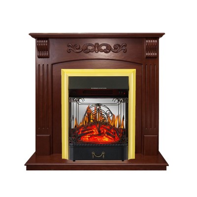 Каминокомплект Royal Flame Sorrento угловой - Орех с очагом Majestic FX M Brass