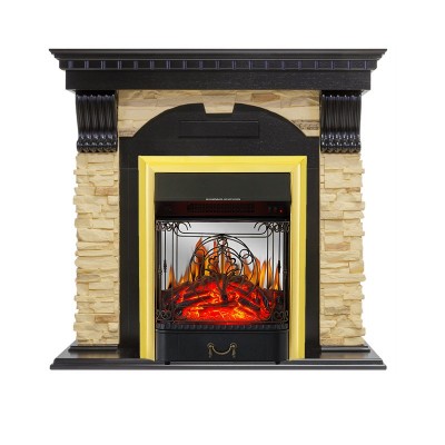 Каминокомплект Royal Flame Dublin - Венге / Сланец с очагом Majestic FX M Brass