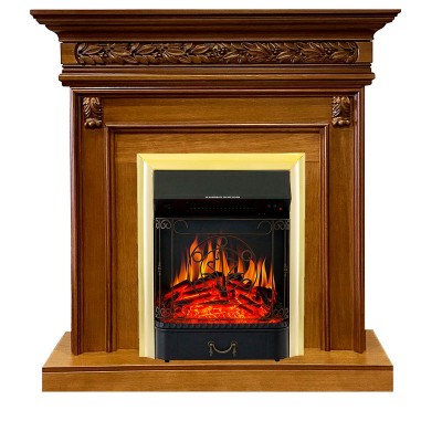 Каминокомплект Royal Flame Valletta - Орех с очагом Majestic FX Brass