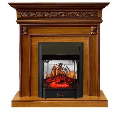 Каминокомплект Royal Flame Valletta - Орех с очагом Majestic FX M Black
