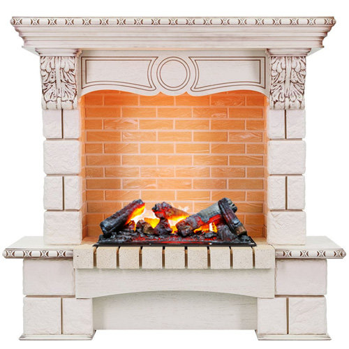 Портал угловой Dimplex Pierre Luxe Cassette 600 шампань/слоновая кость с патиной