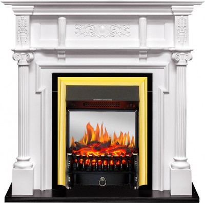 Каминокомплект Royal Flame Oxford - Белый с очагом Fobos FX M Brass
