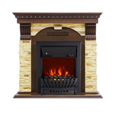 Каминокомплект Royal Flame Dublin - Темный дуб / Сланец с очагом Aspen Black