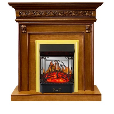 Каминокомплект Royal Flame Valletta - Орех с очагом Majestic FX M Brass