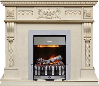 Каминокомплект Dimplex Corsica - Слоновая кость с патиной с очагом Danville Chrome FB2