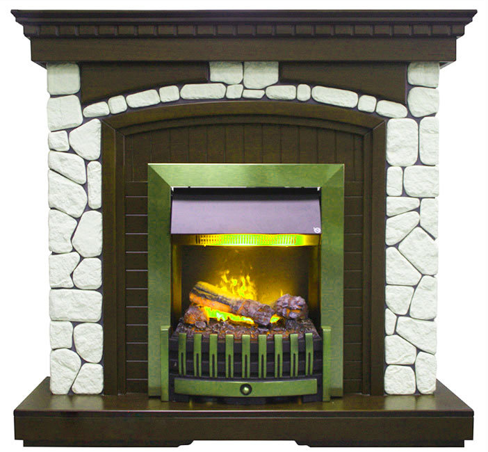 Портал электрокамина Royal Flame Glasgow - Темный дуб / Белый