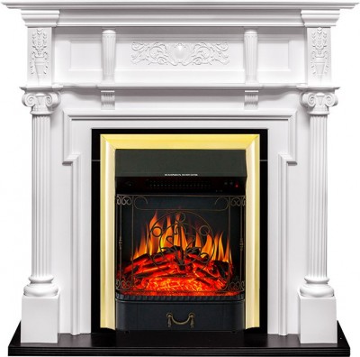 Каминокомплект Royal Flame Oxford - Белый с очагом Majestic FX Brass