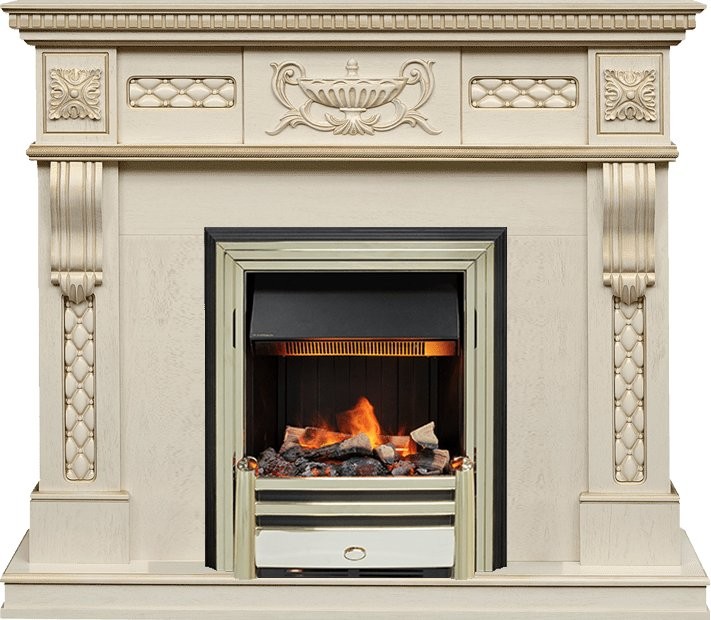 Каминокомплект Dimplex Corsica - Слоновая кость с патиной с очагом Cavendish