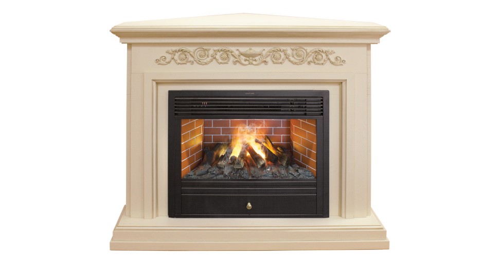 Камин Leticia Corner 26 WT с очагом Novara 26 3D