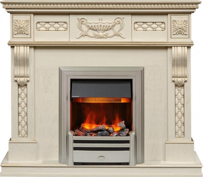 Каминокомплект Dimplex Corsica - Слоновая кость с патиной с очагом Chesford