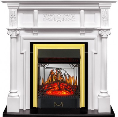 Каминокомплект Royal Flame Oxford - Белый с очагом Majestic FX M Brass