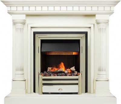 Каминокомплект Dimplex Dallas - Слоновая кость с патиной с очагом Cavendish