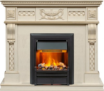 Каминокомплект Dimplex Corsica - Слоновая кость с патиной с очагом Brookline Black