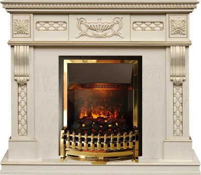Каминокомплект Dimplex Corsica - Слоновая кость с патиной с очагом Atherton