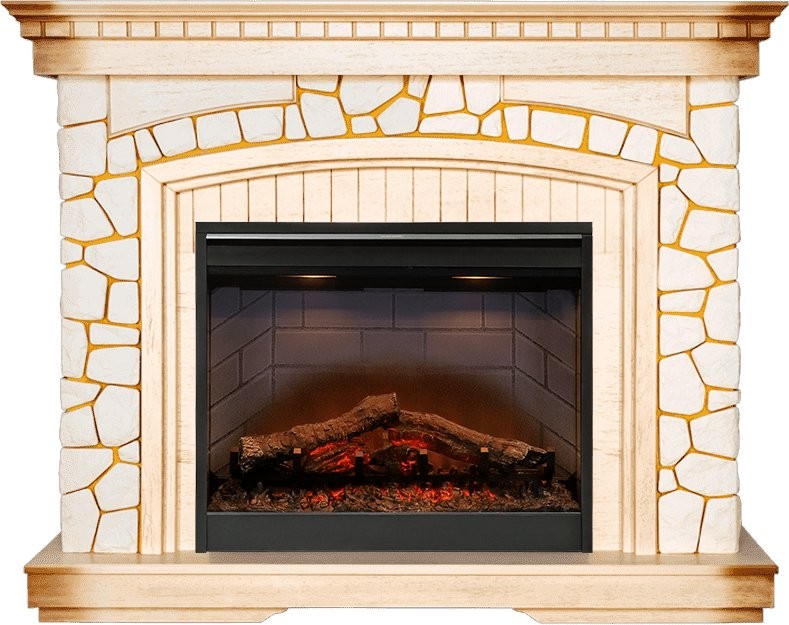 Каминокомплект Dimplex Glasgow - Слоновая кость, патина / Шампань 1090мм с очагом Symphony 26'' DF2